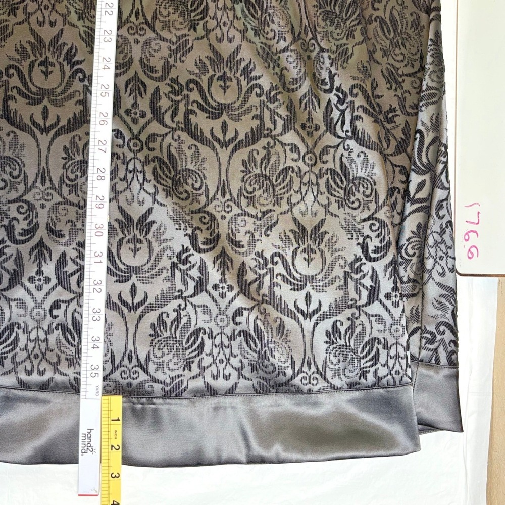White House Black Market Black Damask Strapless Midi Dress Satin Trim Size 14 - Picture 4 of 8